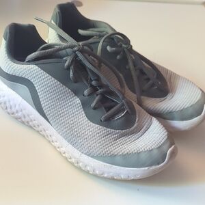 Gray and White Athletic Sneakers